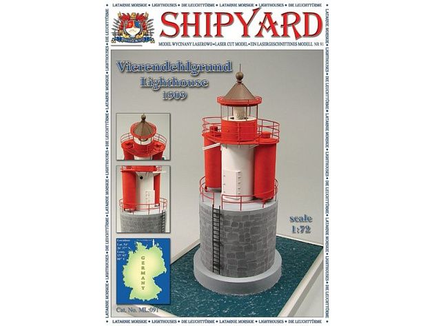 Сборная картонная модель Shipyard маяк Vierendehlgrund Lighthouse (№91), 1/72 Сборная картонная модель Shipyard маяк Vierendehlgrund Lighthouse (№91), 1/72