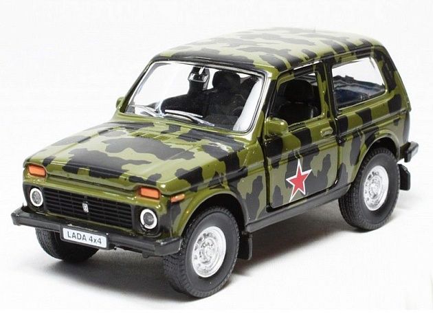 Машина Autotime "LADA 4x4" армейская 1:36