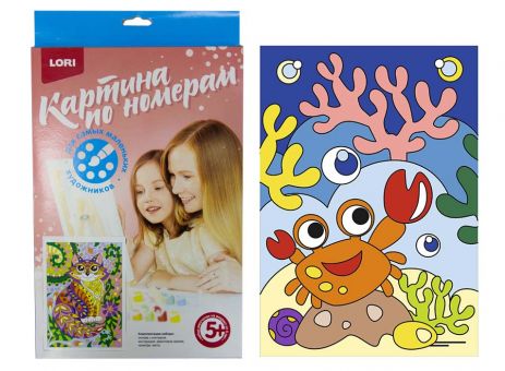 Картина по номерам для малышей "Весёлый крабик" Картина по номерам для малышей "Весёлый крабик"