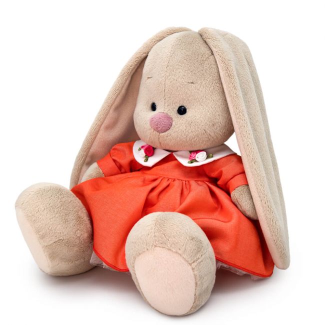 Мягкая игрушка BUDI BASA Зайка Ми в коралловом платье 18 см