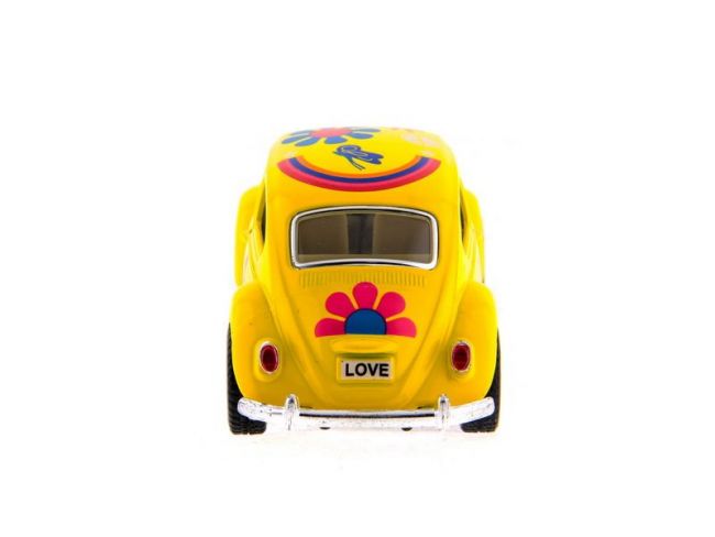 Машина Kinsmart 1967 Volkswagen Classical Beetle with printing инерция (1/12шт.) 1:32 б/к
