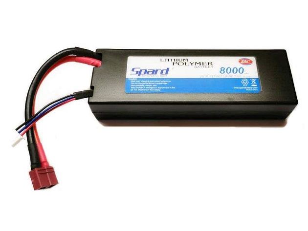 Аккумулятор Li-Po Spard 8000mAh, 7,4V, 25C, T‐plug для Remo Hobby и Himoto 1/10, 1/8 Аккумулятор Li-Po Spard 8000mAh, 7,4V, 25C, T‐plug для Remo Hobby и Himoto 1/10, 1/8