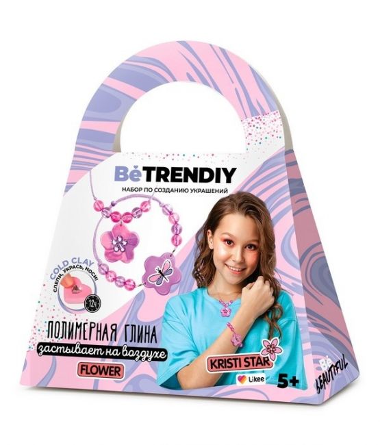 Набор по созданию украшений из полимерной глины Be TrenDIY COLD CLAY, малый, FLOWER Набор по созданию украшений из полимерной глины Be TrenDIY COLD CLAY, малый, FLOWER