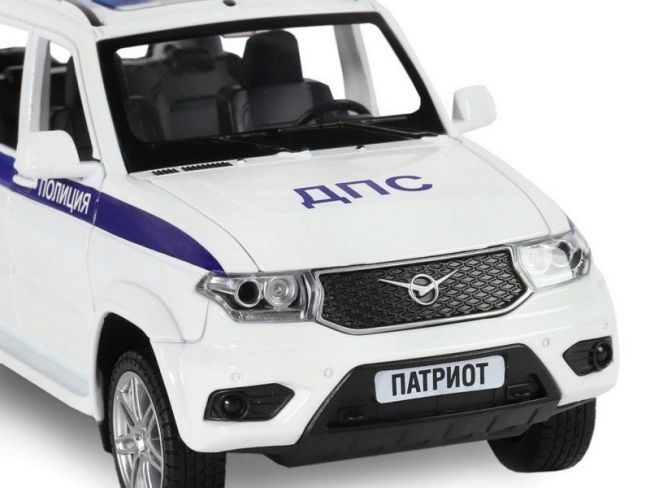 Машина "АВТОПАНОРАМА" УАЗ "PATRIOT" Полиция, 1/26, свет, звук, инерция, в/к 24,5*12,5*10,5 см