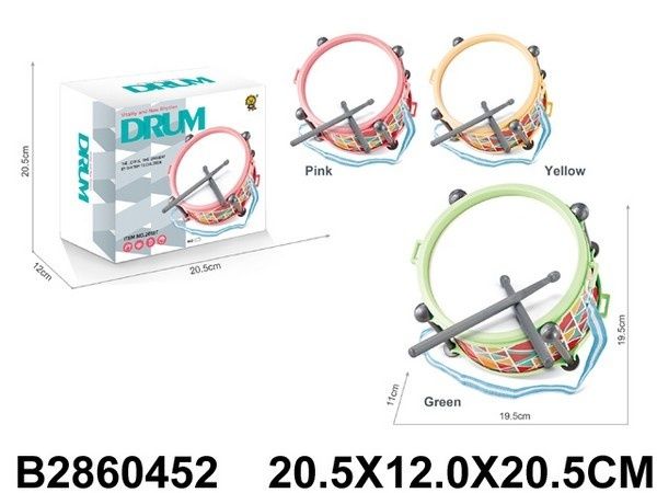 Барабан, размер: 20,5*12*20,5 см, 3 цвета в ассортименте