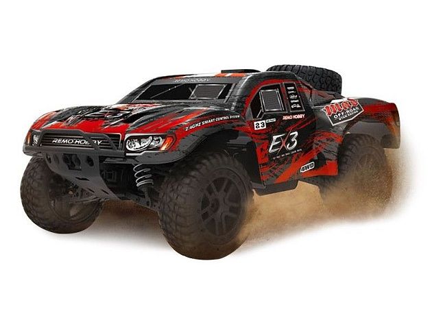 Радиоуправляемый шорт-корс Remo Hobby EX3 Brushless (красный) 4WD 2.4G 1/10 RTR