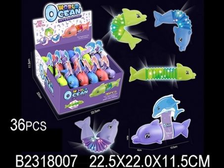 Игрушка-антистресс "Дельфин" (36 шт. в наборе), световые эффекты