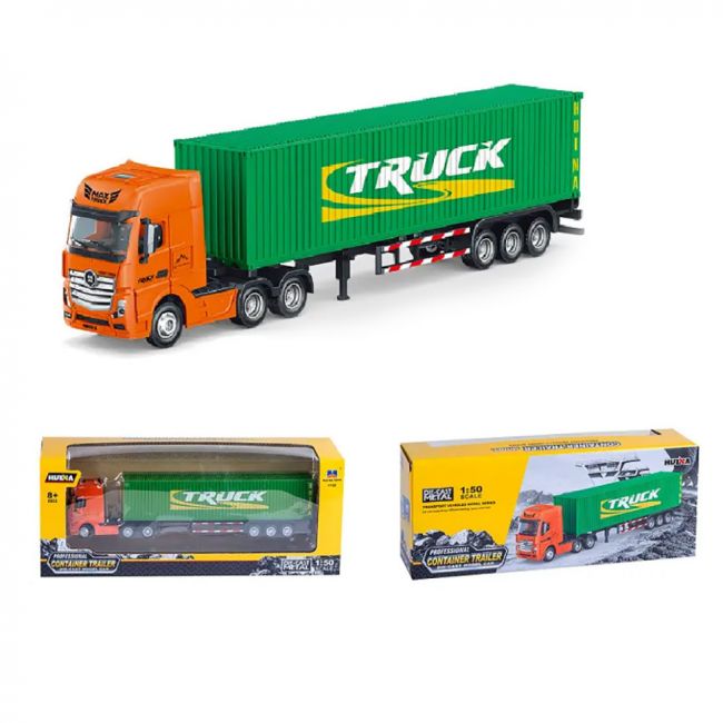 Металлический грузовик контейнеровоз HUI NA TOYS масштаб 1:50 - HN1732-GREEN Металлический грузовик контейнеровоз HUI NA TOYS масштаб 1:50 - HN1732-GREEN