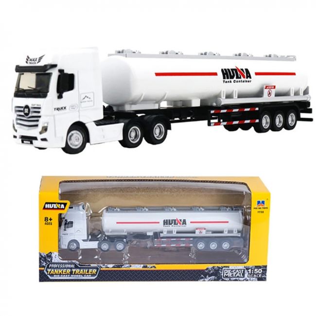 Металлический грузовик бензовоз HUI NA TOYS масштаб 1:50 - HN1733-WHITE Металлический грузовик бензовоз HUI NA TOYS масштаб 1:50 - HN1733-WHITE
