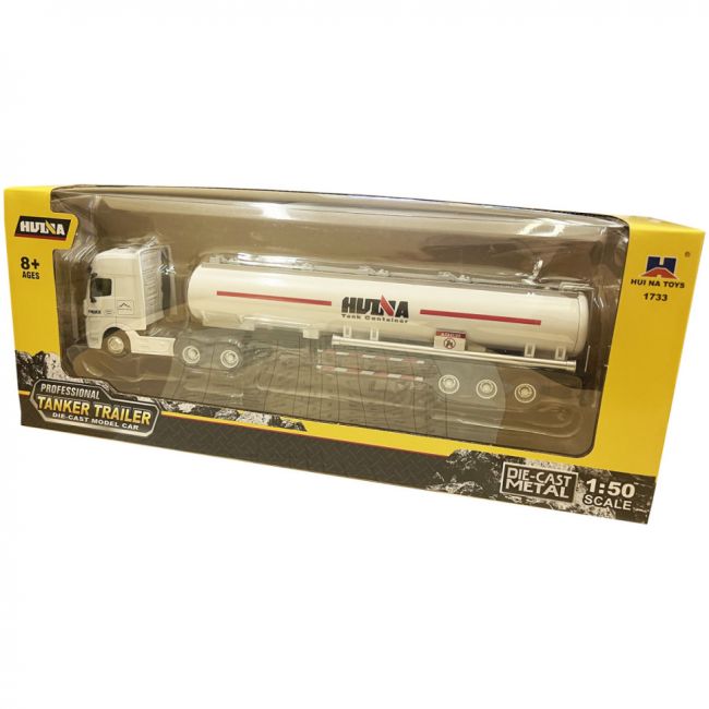 Металлический грузовик бензовоз HUI NA TOYS масштаб 1:50 - HN1733-WHITE Металлический грузовик бензовоз HUI NA TOYS масштаб 1:50 - HN1733-WHITE