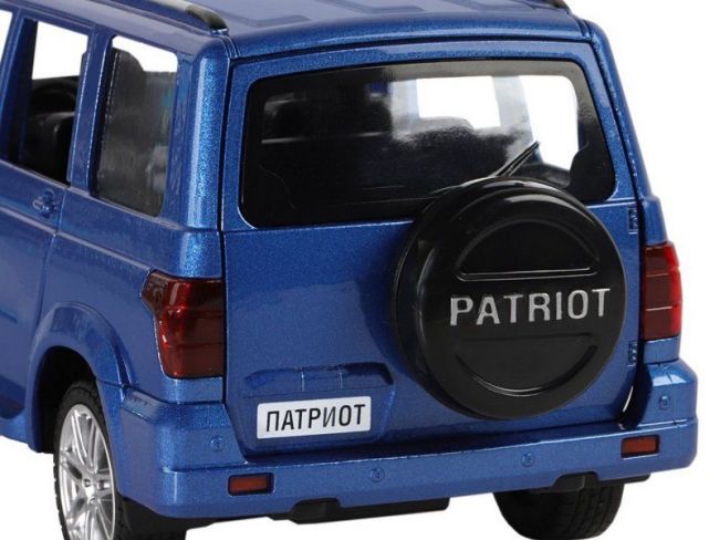 Машина "АВТОПАНОРАМА" УАЗ "PATRIOT", темно-синий металлик, 1/26, свет, звук, в/к 24,5*12,5*10,5 см Машина "АВТОПАНОРАМА" УАЗ "PATRIOT", темно-синий металлик, 1/26, свет, звук, в/к 24,5*12,5*10,5 см