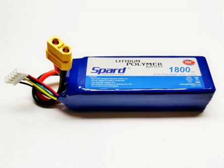 Аккумулятор Li-Po Spard 1800mAh, 14,8V, 75C, XT60 Аккумулятор Li-Po Spard 1800mAh, 14,8V, 75C, XT60