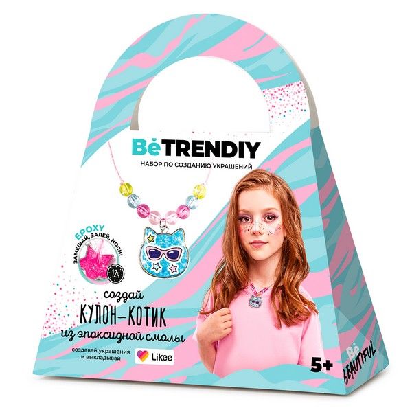 Набор с эпоксидной смолой "Be TrenDIY" Кулон-котик Набор с эпоксидной смолой "Be TrenDIY" Кулон-котик