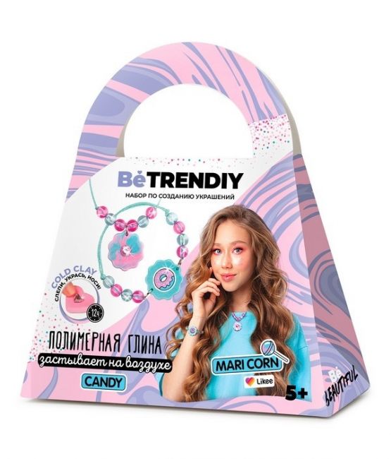 Набор по созданию украшений из полимерной глины Be TrenDIY COLD CLAY, малый, CANDY