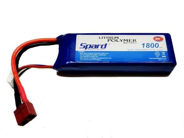 Аккумулятор Li-Po Spard 1800mAh, 11,1V, 30C, T‐plug