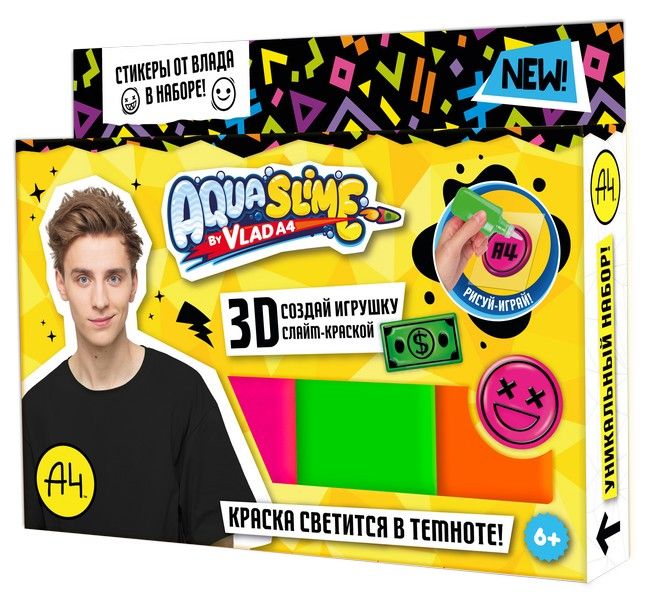 Aqua Slime: набор для изготовления фигурки, модели "Aqua Slime", Влад А, Aqua Slime: набор для изготовления фигурки, модели "Aqua Slime", Влад А,