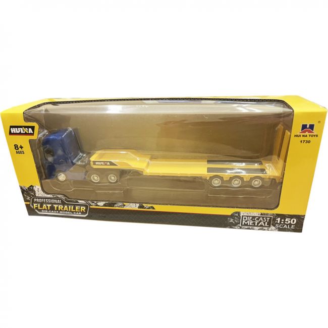 Металлический грузовик трейлер HUI NA TOYS масштаб 1:50 - HN1730-YELLOW Металлический грузовик трейлер HUI NA TOYS масштаб 1:50 - HN1730-YELLOW