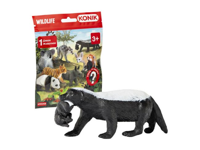 Фигурка KONIK Пакетик-сюрприз Дикие животные, 1 фигурка Фигурка KONIK Пакетик-сюрприз Дикие животные, 1 фигурка