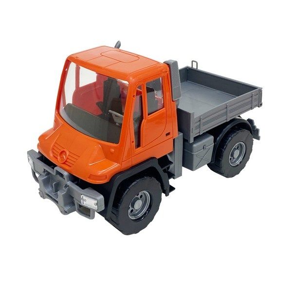 Самосвал бортовой Мерседес "Unimog U 500" ЛЮКС (17,5 см. Оранж.)