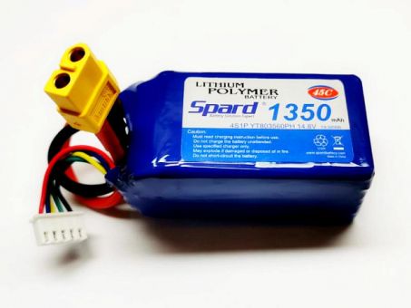 Аккумулятор Li-Po Spard 1350mAh, 14,8V, 45C, XT60 Аккумулятор Li-Po Spard 1350mAh, 14,8V, 45C, XT60