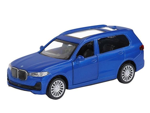 Машина "АВТОПАНОРАМА" BMW X7, синий, 1/44, инерция, в/к 17,5*12,5*6,5 см