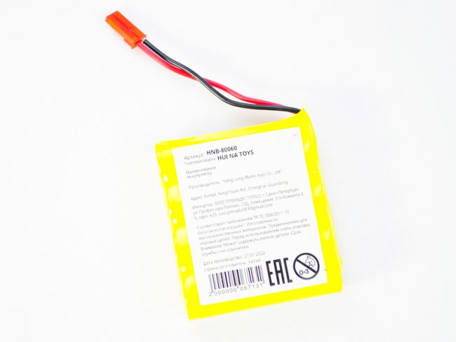 Аккумулятор Ni-Cd 400mAh, 4.8V, JST для Huina 1331 Аккумулятор Ni-Cd 400mAh, 4.8V, JST для Huina 1331