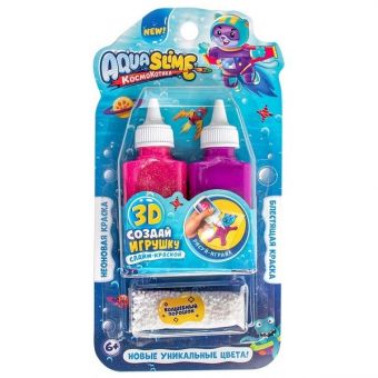 Aqua Slime: набор для изготовления фигурки, модели "Aqua Slime", розово-фиолетовый,