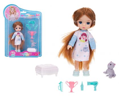 Кукла "Girls Club" 14 см, с аксессуарами, ручки и ножки у куклы шарнирные