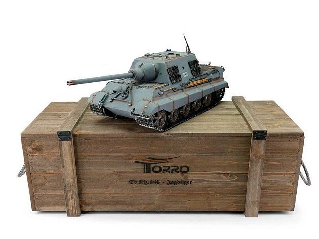 Радиоуправляемый танк Torro Jagdtiger, башня Henschel 1/16 откат ствола (для ИК боя) V3.0 2.4G RTR