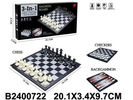 Игра настольная 3 в 1 "Шахматы, шашки, нарды"