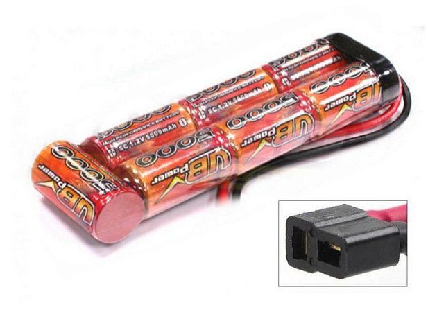 Аккумулятор Ni-Mh VBPower 5000mAh, 8,4V T-plug, банка с торца Аккумулятор Ni-Mh VBPower 5000mAh, 8,4V T-plug, банка с торца