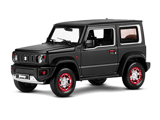 Машина "АВТОПАНОРАМА" Suzuki Jimny, 1/18, черный, свет, звук, в/к 24,5х12,5х10,5 см