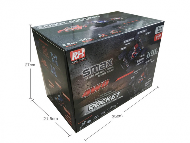 Радиоуправляемый монстр Remo Hobby SMAX (красный) 4WD 2.4G 1/16 RTR Радиоуправляемый монстр Remo Hobby SMAX (красный) 4WD 2.4G 1/16 RTR