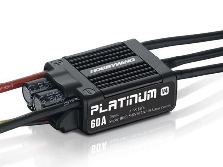 Бесколлекторный регулятор Hobbywing Platinum 60A-V4 (60A-80A, Aircraft, Heli)