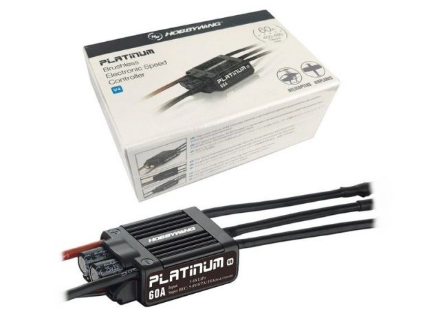 Бесколлекторный регулятор Hobbywing Platinum 60A-V4 (60A-80A, Aircraft, Heli) Бесколлекторный регулятор Hobbywing Platinum 60A-V4 (60A-80A, Aircraft, Heli)
