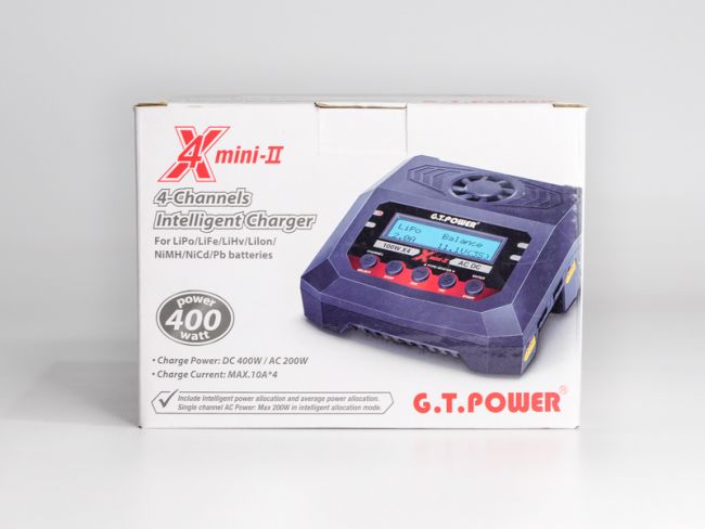 Универсальное зарядное устройство G.T.Power X4MINI 200 W Dual Power 19-26/220В, 10Aх4 Универсальное зарядное устройство G.T.Power X4MINI 200 W Dual Power 19-26/220В, 10Aх4