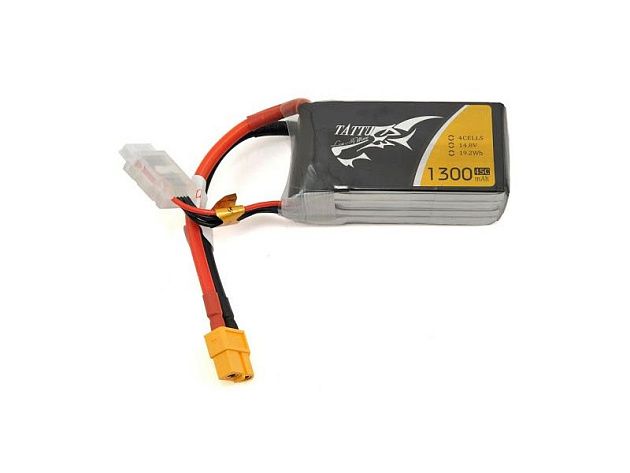 Аккумулятор TATTU 1300 mAh 4S 14.8V 45C LiPo XT60