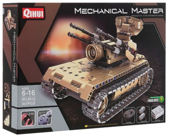 Радиоуправляемый конструктор зенитный танк QiHui Technics 4CH 2.4G 457 деталей - QH8012 Радиоуправляемый конструктор зенитный танк QiHui Technics 4CH 2.4G 457 деталей - QH8012