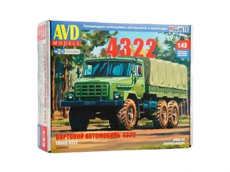 Сборная модель AVD Автомобиль 4322 бортовой с тентом, 1/43