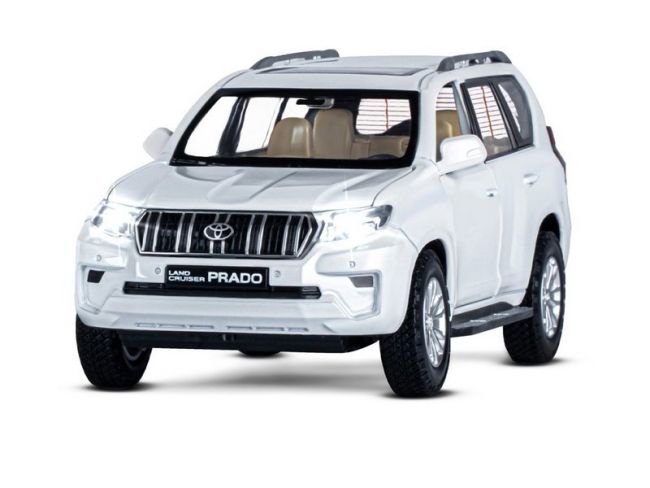 Машина "АВТОПАНОРАМА" Land Cruiser Prado, 1/24, белый, свет, звук, в/к 24,5х12,5х10,5 см Машина "АВТОПАНОРАМА" Land Cruiser Prado, 1/24, белый, свет, звук, в/к 24,5х12,5х10,5 см