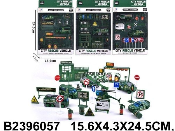 Набор транспорта "Военный" с аксессуарами, в ассортименте