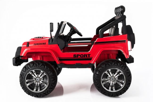 Двухместный полноприводный электромобиль Red Jeep 12V 2.4G - S2388 Двухместный полноприводный электромобиль Red Jeep 12V 2.4G - S2388