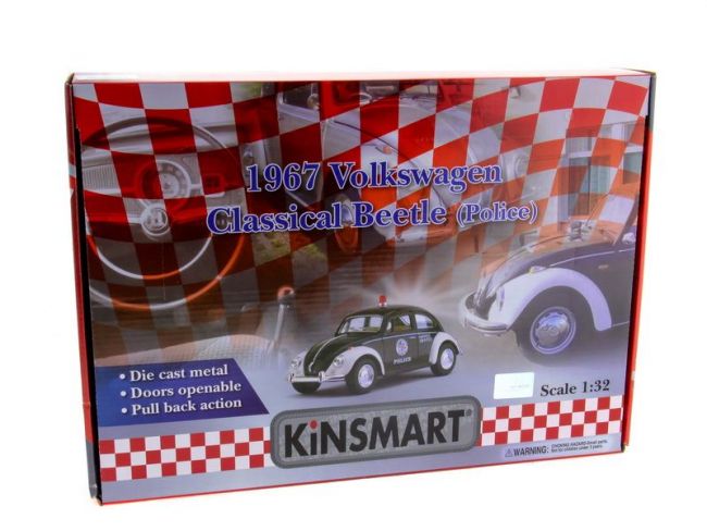 Машина Kinsmart Volkswagen Classical Beetle (Police) инерция (1/12шт.) 1:32 б/к Машина Kinsmart Volkswagen Classical Beetle (Police) инерция (1/12шт.) 1:32 б/к