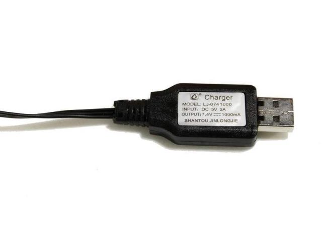 Зарядное устройство USB 7.4V для автомоделей WPL B-14, B-24, C-14, C-24, B-16, B-36
