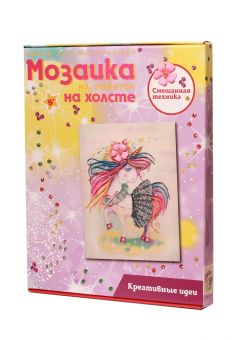 Мозаика из пайеток на холсте "Единорожка" Мозаика из пайеток на холсте "Единорожка"