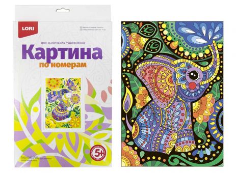 Картина по номерам для малышей "Слоник" Картина по номерам для малышей "Слоник"