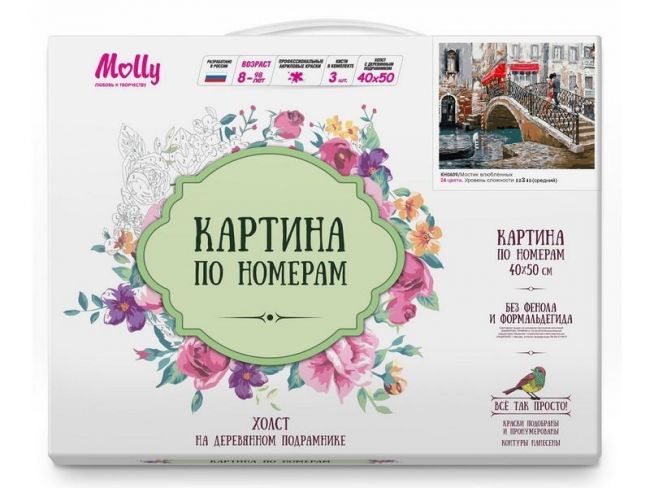 Картина по номерам 40х50 Мостик влюблённых (24 цвета)