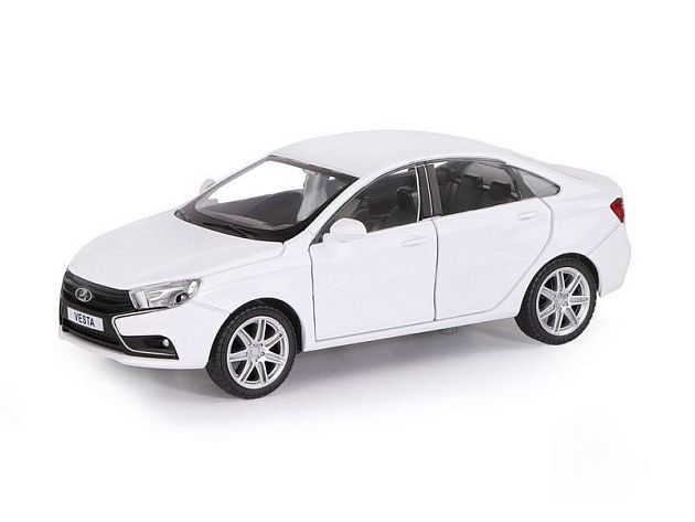 Машина "АВТОПАНОРАМА" LADA VESTA седан, 1/24,  белый, свет. звук. эффекты, в/к 24,5*12,5*10,5 см