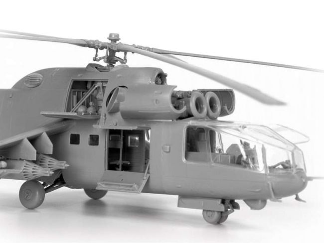 Сборная модель ZVEZDA Советский ударный вертолет Ми-24А, подарочный набор, 1/72
