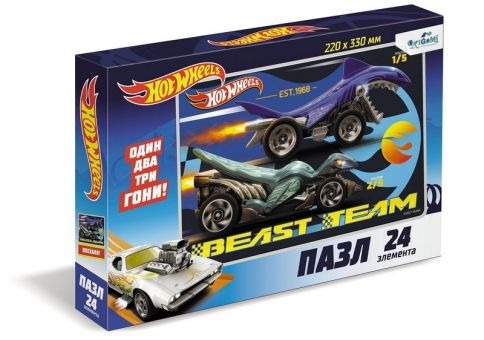 Пазл 24 Элемента, Hot Wheels "Команда - зверь" Пазл 24 Элемента, Hot Wheels "Команда - зверь"